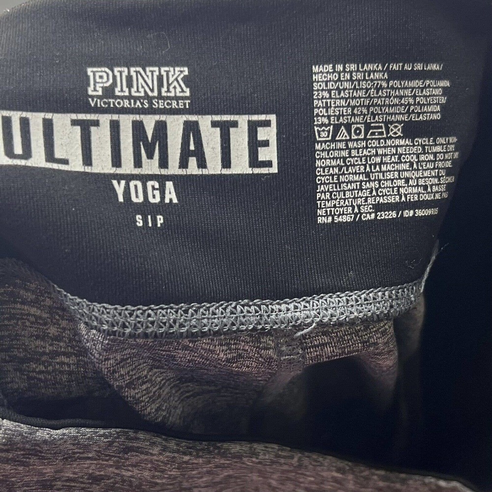 Victorias Secret PINK Ultimate Yoga Pants Size Small Gray Black Workout Leggings - Picture 4 of 4